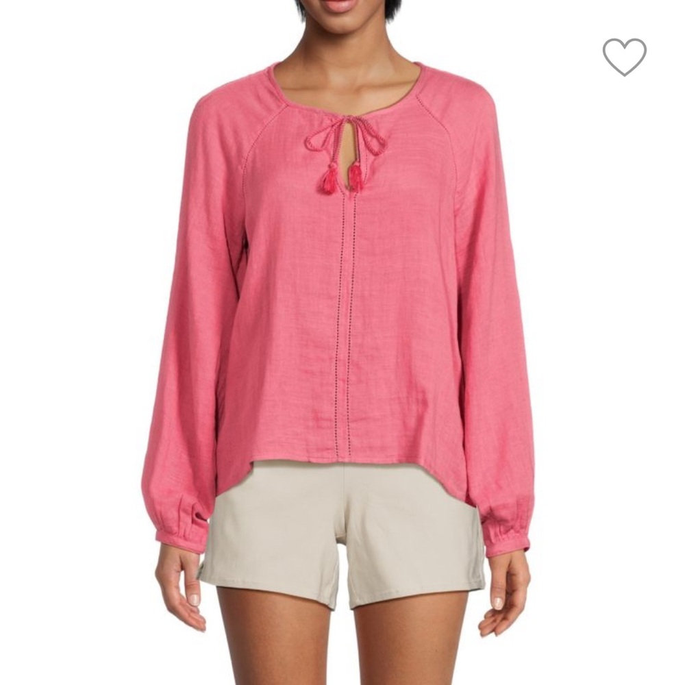 Faherty Celina Boho Cotton Top French Rose Size XS
